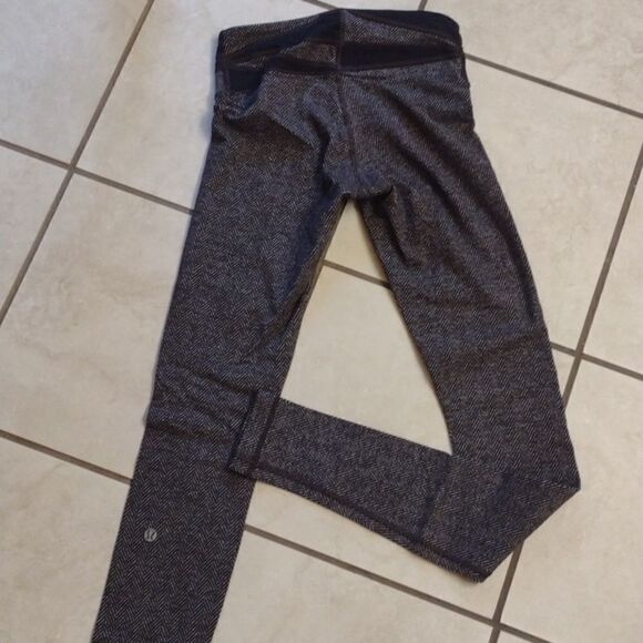 Lululemon Wunder Under full length leggings herringbone tummy control grey 2 - Picture 7 of 9